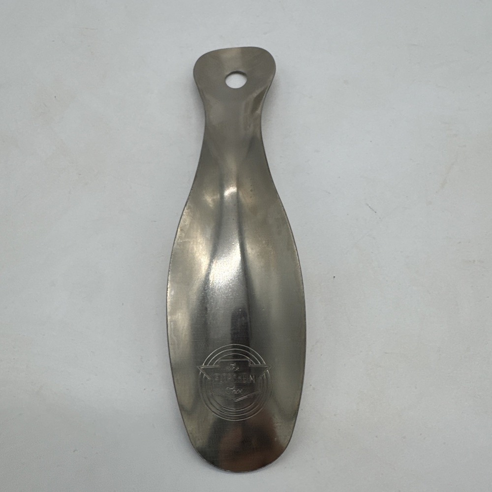 Vintage Mid Century Florsheim Shoes Shiny‎ Metal Shoe Horn Advertising 7"